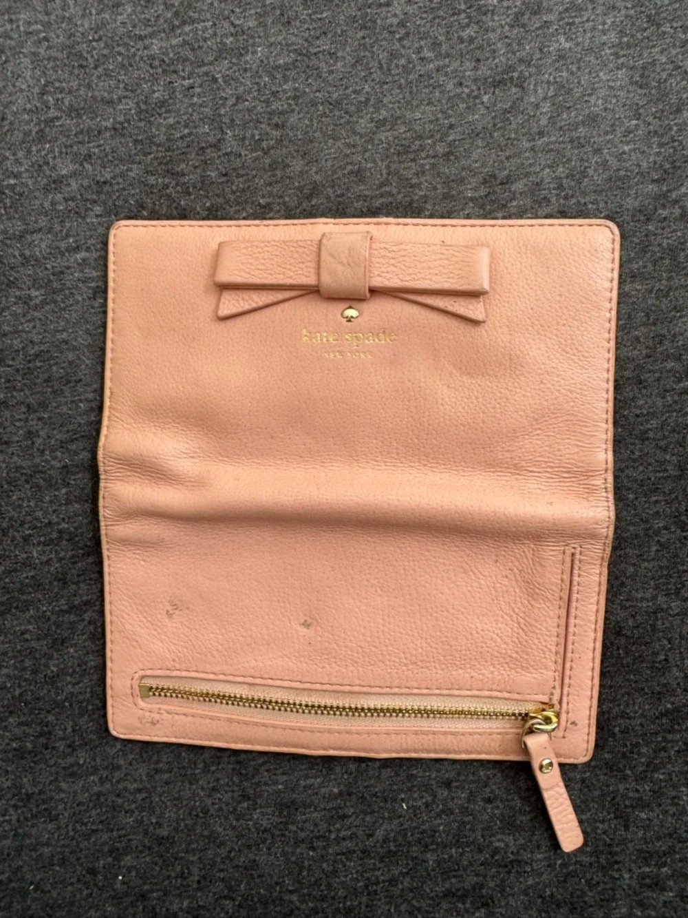 kate spade New York Pink Bow Zip-Around Wallet